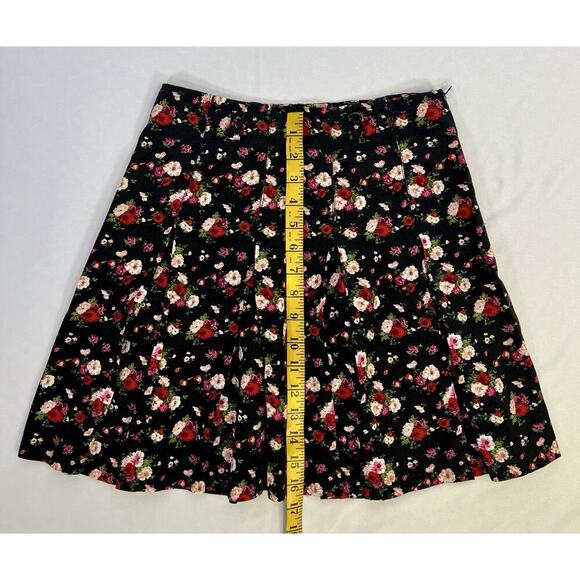 Vintage Pleated Skirt Button Down Top Set Black Micro floral Sz Small USA Made - Picture 13 of 13